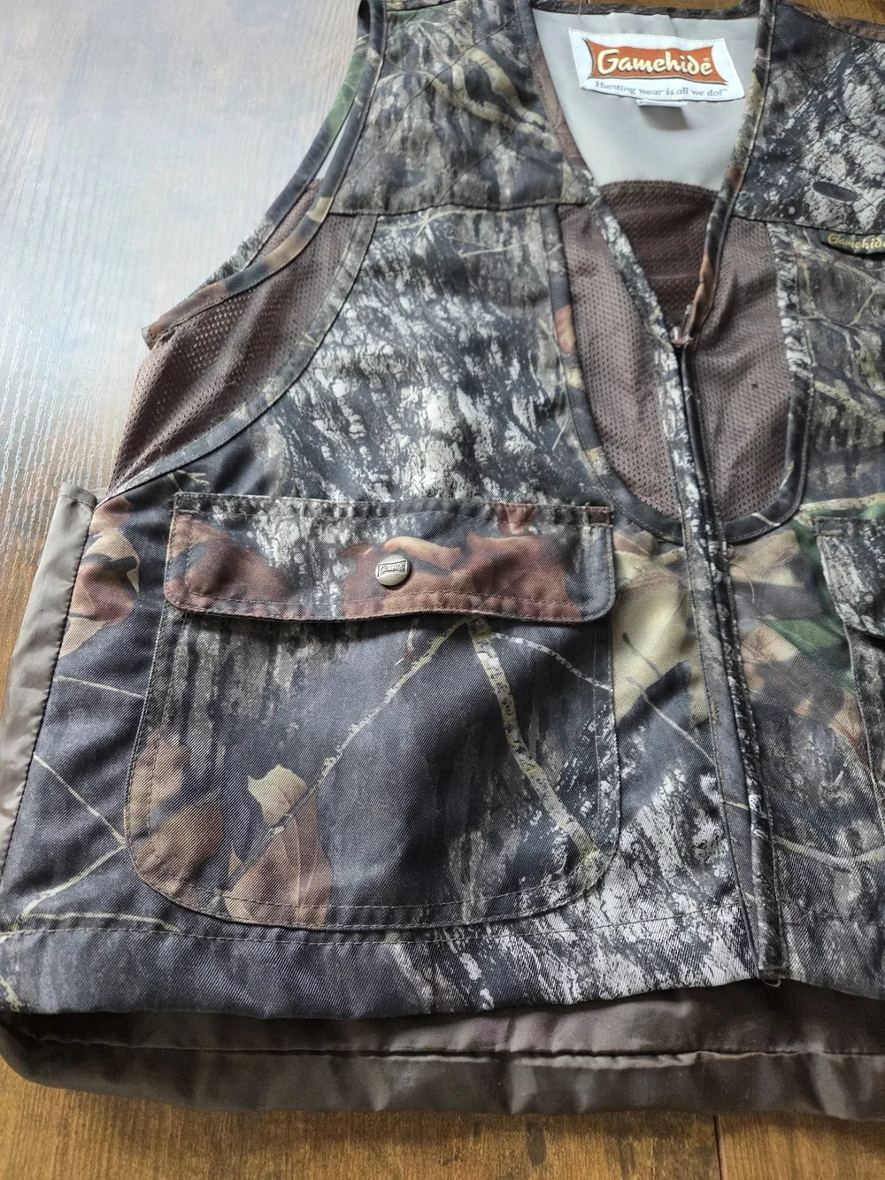 Gamehide Mens Real Tree Camoflauge Edge Hunting Shooting Zip Up Vest Size Large